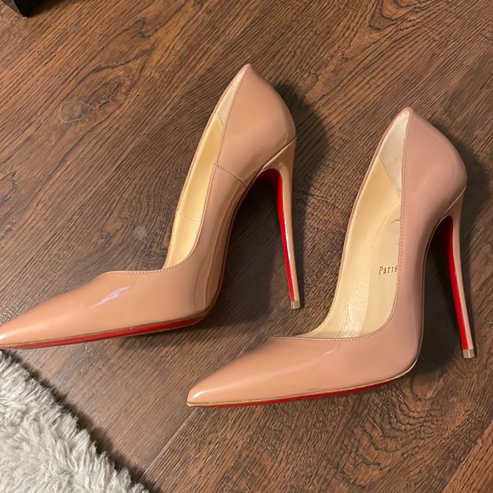 Nude patent leather so Kate Christian Louboutin shoes